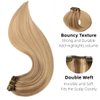 VINBAO Human Hair Extensions Clip in Hair Extensions Balayage Ash Brown to Caramel Blonde 14 Inch 100g 6pcs Remy Clip in Hair Extensions Straight Thick Hair Extensions (#10/16/16, 14'')