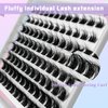 Fluffy Lash Clusters DIY Lash Extensions 96 Pcs Cluster Eyelash Extensions Natural D Curl Individual Lashes Cluster 10-16mm Thin Band & Soft Eyelash Clusters by FOINEMYED