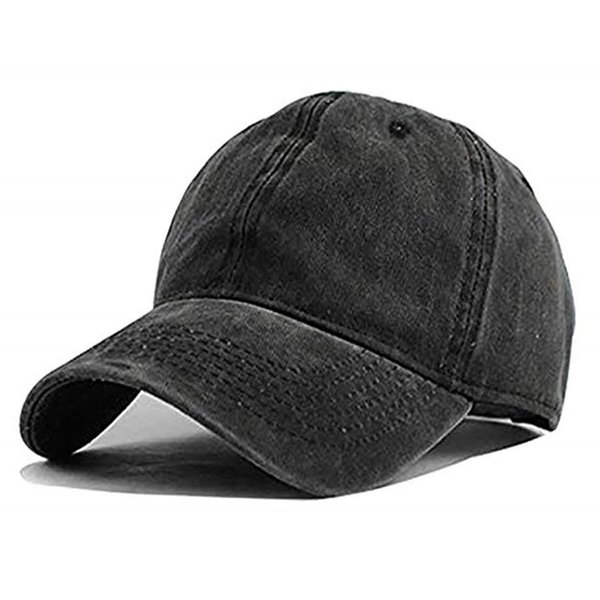 Unisex Vintage Washed Distressed Baseball Cap Twill Adjustable Dad Hat,G-black,One Size