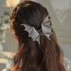 3Packs Bat Hair Clips Halloween Claw Clips Cute Hair Jaw Barrettes Metal Goth Hair Accessories for Women Girls (Black)