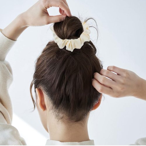 Satin Silk Scrunchies for hair, Big Hair Scrunchies Satin Hair Ties Ponytail Holder No Hurt Your Hair (6 Pcs)
