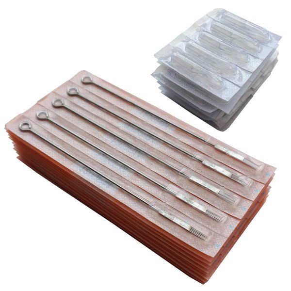 Needlehouse 50pcs Disposable & Sterilized Tattoo Needles 9 Curved Magnum (9RM) and 50pcs Professional Sterile Plastic Disposable Clear Tattoo magnum Tips 9F (1209RM)