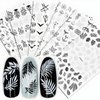10 Sheets White Black Nail Art Stickers Decals 3D Self- Adhesive Black Flower Nail Stickers White Leaf Nail Decals Retro Butterfly Nail Supplies Nail Art Design Decoration Accessories for Women Girls