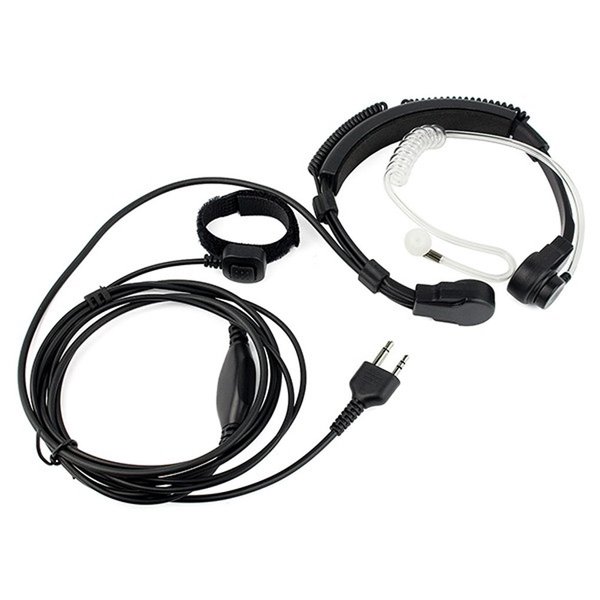 Throat Mic Covert Acoustic Tube Noise Reduction Reinforced Earpiece Headset with Finger PTT Compatible with Midland 36 T51VP3 LXT630VP3 LXT600VP3 LXT500VP3 GXT1050VP4 GXT1030VP4 75-822 Two Way Radio