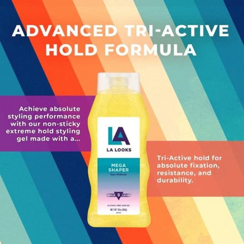 IO-style L.A. LOOKS Styling Gel Mega Mega Hold 20 oz (Pack of 3)