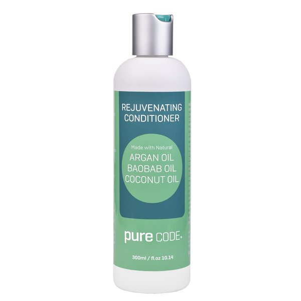 PURE CODE Rejuvenating Conditioner - Hair Repair Treatment with Natural Argan Oil Conditioner for Deep Hair Moisture Treatment and Hair Regrowth Support - Argan Oil Conditioner