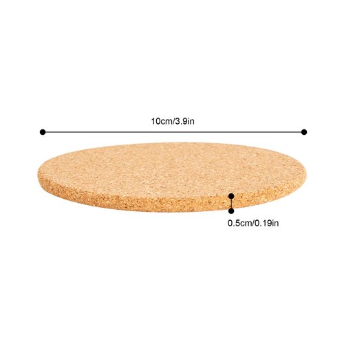 200 Pcs Cork Coaster Blank Cup Mat, Reusable Coffee Coaster Wooden Set 4 Inch Wooden Thick Cork Coasters for Home Tabletop Decoration