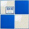 Barcaloo Peel and Stick Self Adhesive Baseplates Mat, Compatible with Base Plates Multipack, Panels for Table Top Play - 10 Inch x 10 Inch Adhesive Building Brick Play Wall Panel, 4 Blue