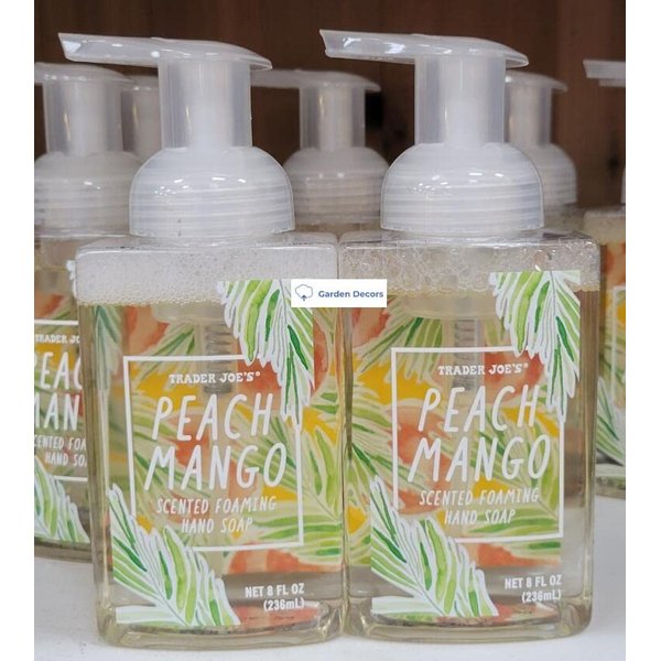 Trader Joe's Peach Mango Scented Foaming Hand Soap 8fl oz 236ml (Two Bottles)