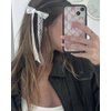Lace Hair Bow Clips for Women White Lace Coquette Bows for Hair Cute Hair Ribbons for Women