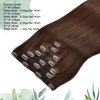 Clip in Hair Extensions Real Human Hair Remy Human Hair Extensions 120g Clip in Natural Hair Extensions Straight Clip ins Hair Extensions for Women 7pcs 8 Inch, #2
