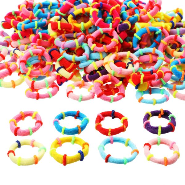 200 Pieces Colorful Elastic Hair Ties Seamless Hair Band Ropes Soft Small Ponytail Holders Fashion Stretchable No Crease Hair Accessories for Baby Kids Girls Toddler, Mixed Colors