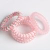 Spiral Hair Ties,Pack of 5,Elastic Coil Hair Ties for Women Girls,No Crease Telephone Wire Cord Hair Ties for Thick Hair & Thin Hair(pink)
