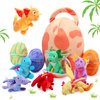 Zhanmai 11 Pcs Dragon Stuffed Animal Small Dino Plush Toy and Egg Bag Set Stuffed Dragon Stuffed Animals Plush Toys Soft Dragon Stuff Animals for Birthday Dragon Themed Party Decorations (Vivid)