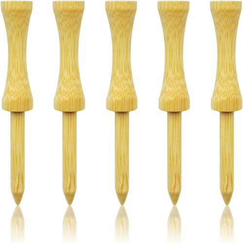 Zivisk Wooden Golf Tees 3-1/4" 100 Count 83mm Natural Step Down Tees Golf