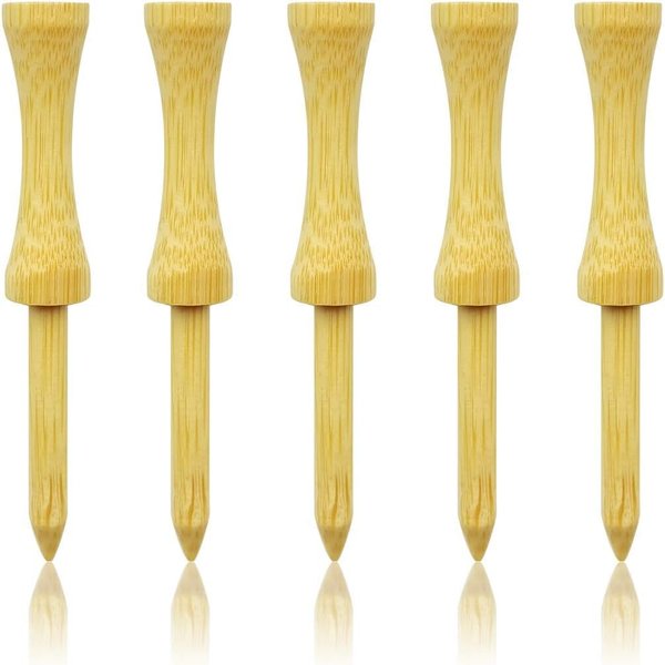 Zivisk Wooden Golf Tees 3-1/4" 100 Count 83mm Natural Step Down Tees Golf