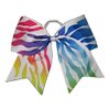NEW "RAINBOW ZEBRA" Cheer Bow Pony Tail 7 Inch Girls Hair Bows Cheerleading Practice Football Games Dance Uniform Hairbow Birthday Grosgrain Ribbon