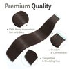 JESSBO Tape in Hair Extensions Human Hair Straight Dark Brown 100% Brazilian Human Hair 16 inch 20pcs 40g/pack Seamless Skin Weft Tape in Extensions for White Women (16 Inch #2 Dark Brown)