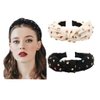 FEDANS Knot Headbands for Women Knotted Pearl Colorful Rhinestone Jeweled 2 Pcs Beaded Wide Band Fashion Headbands For Girl Bohemian Hairband