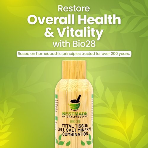 Bestmade Total Tissue Cell Salt Mineral Combination BIO28 - Helps Your Body Absorb and Use Nutrients, Increases Energy Levels, Helps Improve Sleep Patterns, Overall Health and Vitality, 350 Pellets
