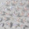 Shining Aurora Shell Butterfly Nail Stickers,3D Relief Butterflies Nail Art Stickers Pink Laser Butterfly Nail Design Nail Decals For Women Manicure Nail Decorations Nail Art Supplies Nail Accessories