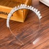 AWAYTR Raw Crystal Quartz Crown – Rhinestone Tiara Mermaid Headband for Woman Weeding and Partie(white)