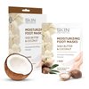 Skin Aesthetics Shea Butter & Coconut Foot Masks Moisturizing Socks - Moisturizes Tired, Dry & Cracked Feet, Exfoliating Hydrating Foot Mask - Cruelty Free Korean Skin Care - All Skin Types - 3 Pairs