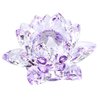 OwnMy Sparkle Crystal Lotus Flower Hue Reflection Feng Shui Home Decor with Gift Box (4 Inch/ 100MM Purple)