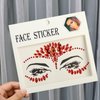Eye Body Face Gems Rhinestone Temporary Tattoo Sticker Face Body Tattoos Party Makeup Self Adhesive Crystal Makeup Diamonds Holiday Festival Party Supplies 2pcs (red)