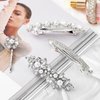 Janinka 10 Pieces Rhinestone Wedding Hair Clips Bridal Hair Pins Crystal Bobby Pins Silver Hairpin Barrette Leaf Flower Wedding Elegant Hair Accessories for Bride Women and Girls (Flower Style)