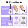 Gellen Nail Glue Gel and Nail Prep Dehydrator Gel Nail Kit, 4 in 1 Soak Off LED UV Nail Glue for False Nails, Acrylic Nails, Clear Press on Nails, Extend Gel for Gel X Nails, Long Lasting for 28+ Days