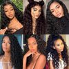 FuivJuix Natural Color Lace Front Wigs Human Hair Brazilian Virgin Hair Water Wave Wig 4X1 Hd Transparent Lace Closure Wig Pre Plucked With Baby Hair 20 Inch Natural Black Wig 150% Density