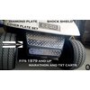 Fits Ezgo Golf Cart Diamond Plate Upper and Lower Shock Cover Shield - Bumper Set