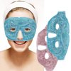 2PCS Ice Face Eye Mask, Cold Hot Gel Face Eye Mask,Face Mask Reusable Gel Bead Ice Mask with Soft Plush for Cooling Freezer Eye Mask for Puffy Eyes, Redness, Headaches, Stress