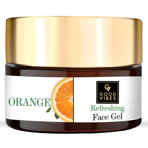 Good Vibes Orange Refreshing Face Gel | Hydrating Anti Aging Face Moisturizer | Lightweight Cream Formula For All Skin Types | No Parabens & Sulfates 3.53 Oz (100g)