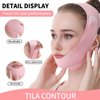 Yiiektily Reusable V-Band Face Mask, Chin V-Line Mask, V-Line Mask for Women, Comfortable and Breathable Adjustable V-Line Mask（Pink）