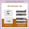 FANDIQ Cluster Lashes Extension Kit,200PCS Individual Eyelash Extension Kit 8-16MIX Fluffy DIY Lash Clusters D Curl Wisper Lashes Kit with Lash Bond and Seal Lash Tweezers for Self Use(60D)