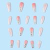 Hkanlre Bling Press on Nails Long Gradient Fake Nails Tips Full Cover False Coffin Nails for Women and Girls 24PCS