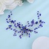 Denifery Crystal Wedding Hair Comb Bridal Flower Rhinestone Hair Side Comb Handmade Blue Crystal Hair Pieces Wedding Hair Accessories for Women Girls