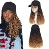 GUOJIAN Goddess Box Braids Hair Baseball Cap Wig Bohemian Curly Ends Box Braids Hat with Braided Hair Extensions for Black White Women Synthetic Braids Hat Wig with Hair Attached (16inch, T1B/30/27)