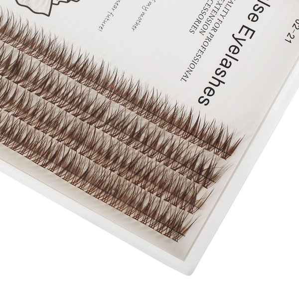 Bodermincer 231 Clusters D Curl Dark Brown/Black Individual Eyelash Extension Fish Tail Cluster Eyelashes Premium Eyelashes Mink Lashes Professional Lash Extension (18mm, Dark Brown)