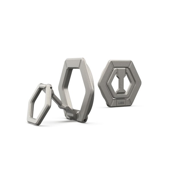 URBAN ARMOR GEAR UAG Magnetic Phone Ring Stand Compatible with MagSafe Magnet, Removable Metal Finger Ring Grip & 360 Rotation Adjustable Kickstand for iPhone 16/15/14/13, Galaxy S24/S23, Titanium
