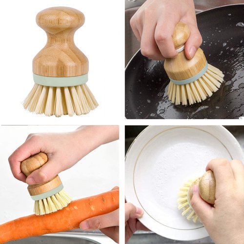 Cast Iron Cleaner kit, Wood Scrub Cleaning Brush, Stainless Steel Chainmail Scrubber, Pan Scrapers, Kitchen Cleaning