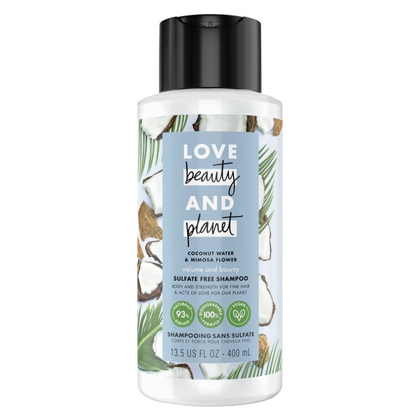 Love Beauty and Planet Coconut Water & Mimosa Flower Volume & Bounty Shampoo 13.5 Oz