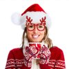 Christmas Glitter Party Glasses Merry Christmas Reindeer Eyeglasses Santa Claus Hats Snowman Garland Tree Glasses Frame Unisex Cosplay Costume Xmas Holiday Party Decorations Ornaments Gift 9 Pack