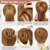 TsMADDTs Hair Nets for Buns Invisible Hair Nets and U Shaped Pins Set, 30PCS Hair Net, 30PCS 2.4 INCH Hair Pins, 5PCS Hair Bands, Brown