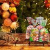 ERKOON 200 PCS Christmas Cellophane Treat Bags Clear Cookie Candy Bags Goodie Bags Xmas Gift Bags with 250 PCS Twist Ties for Christmas Party Supplies (4 Styles)