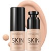 FOCALLURE 2 Pcs Liquid Foundation, Skin Evolution Foundation + Concealer, Full Coverage Foundation Makeup, Durable, Waterproof, Oil-Control, Hides Wrinkles & Lines, Porcelain
