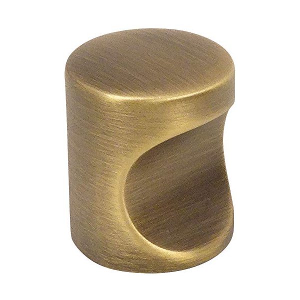Cosmas 10 Pack 3312BAB Brushed Antique Brass Contemporary Cabinet Hardware Finger Pull - 3/4" Diameter