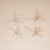 Jumwrit Wedding Hair Pins Rhinestone Bridal Hair Pins Pearl Headpiece for Wedding Leaf Bridal Hair Accessories for Bride Bridesmaid（Silver）